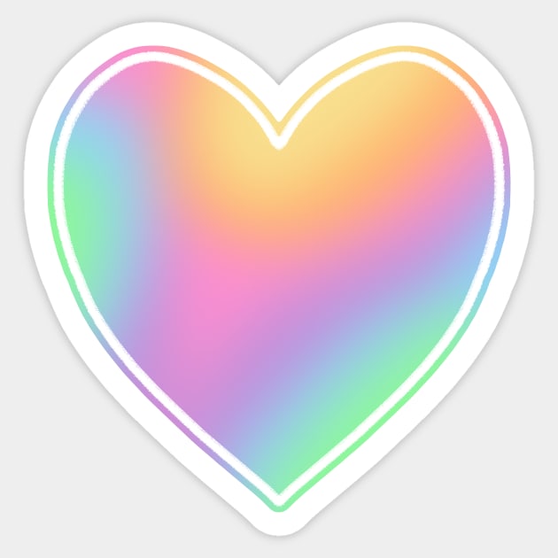 Pastel Rainbow Heart Sticker by Whoopsidoodle